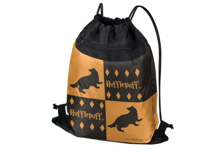LOGOVISION Harry Potter Hufflepuff Pattern Drawstring Backpack Sports Bag Sackpack 17" x 13", Perfect for Gym, Yoga or Practice