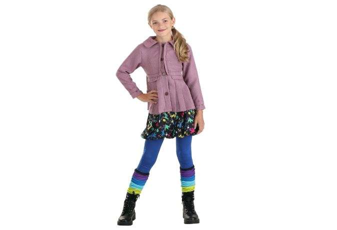 Fun Costumes Girl's Harry Potter Luna Lovegood Costume, Pink Jacket, Blue Leggings & Stripped Leg Warmers for Wizard Cosplay X-Large