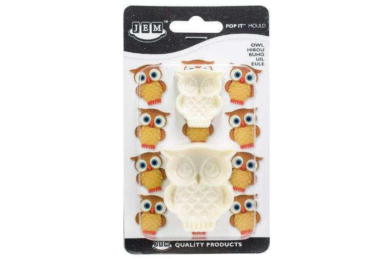 JEM Pop It − Owl Shaped Mold for Cake Decorating, Small & Large Sizes, Set of 2
