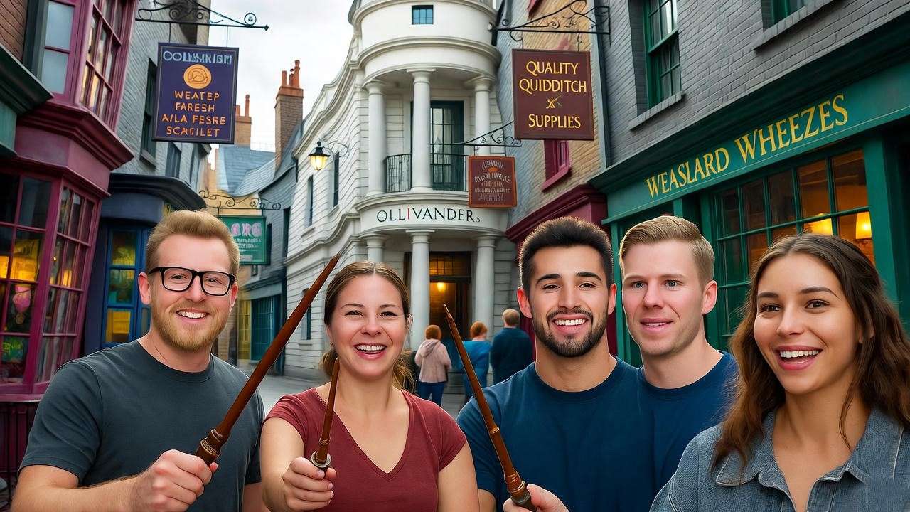 Diagon Alley with Baltimore fans, Harry Potter Baltimore attraction.