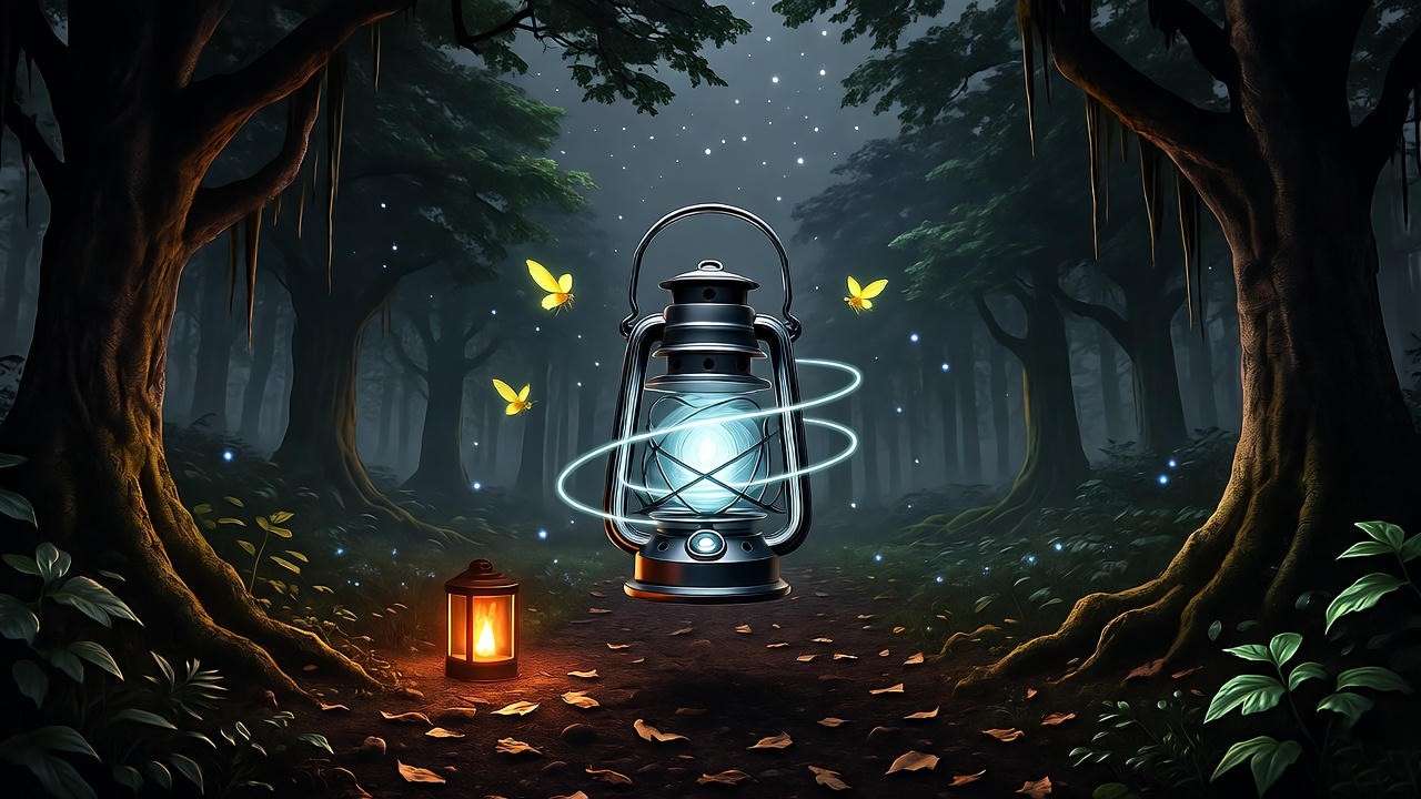 Deluminator absorbing light in dark forest – recurring light and darkness motif Harry Potter