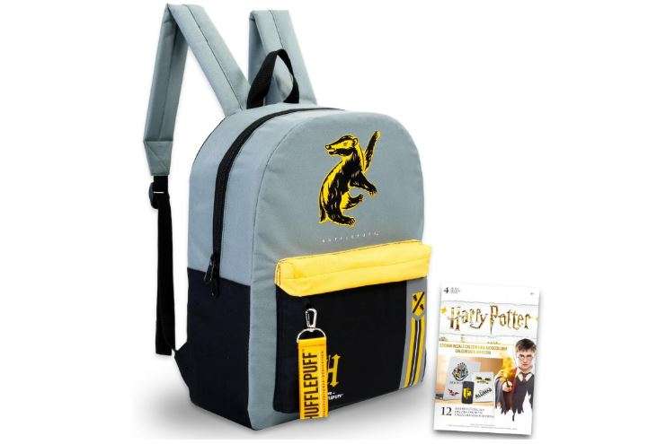 Harry Potter Backpack for Adults Set - Bundle with 16" Hufflepuff Backpack Plus Decals | Harry Potter Travel Bag for Teens, Adults