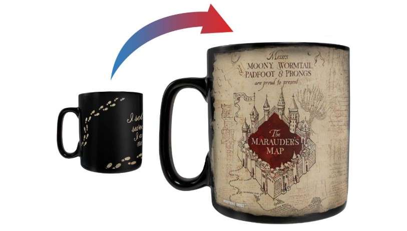 Morphing Mugs Harry Potter - Marauder's Map - I Solemnly Swear – 16 oz Large Ceramic Heat Sensitive Clue Mug – Full image revealed when HOT liquid is added