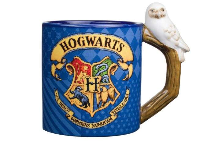 Silver Buffalo Harry Potter Hogwarts House Crest Sculpted Owl Handle Ceramic Coffee Mug, 20-Ounces
