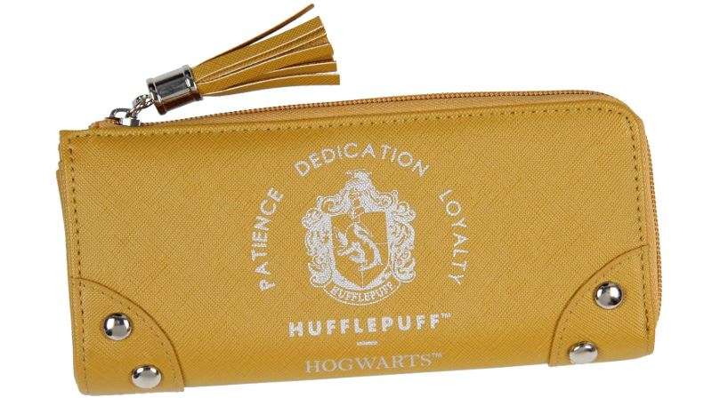Bioworld Harry Potter Wallet Designer Hogwarts Hufflepuff House Zipper Clutch Faux Leather Wallet For Women