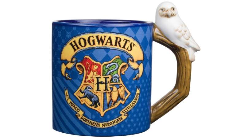 Silver Buffalo Harry Potter Hogwarts House Crest Sculpted Owl Handle Ceramic Coffee Mug, 20-Ounces