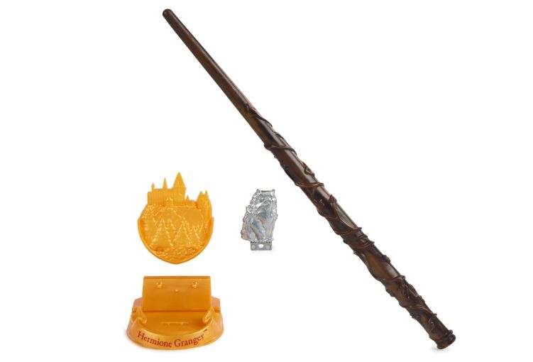 Wizarding World Harry Potter, 12-inch Magical Collector Hermione Granger Wand with Stand & Die-cast Icon, Magical Creatures, Accessory for Halloween...
