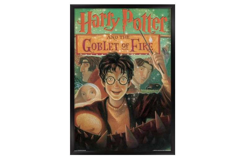 Trends International 24X36 Harry Potter and the Goblet of Fire - Book Cover Wall Poster, 24" x 36", Black Framed Version