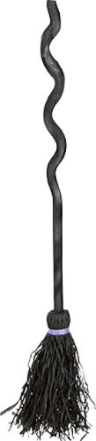 Spiral Staff Witch's Broom - 3 Piece, 52 inch Witches Broomstick - Halloween Witch Cosplay Costume Accessory - Black
