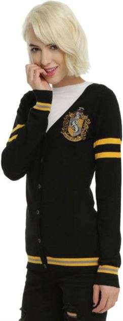 Harry Potter Womens' Slytherin House Crest Open Front Cardigan Juniors Knit Sweater 