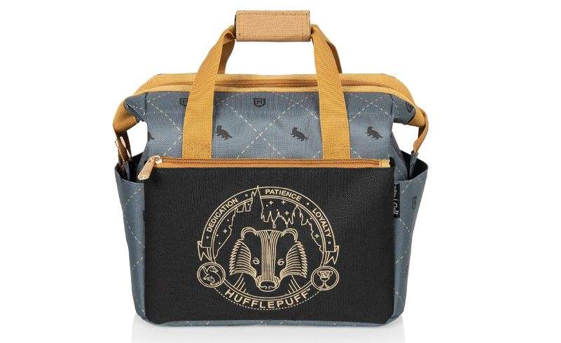 PICNIC TIME Harry Potter Hufflepuff On The Go Lunch Cooler, Soft Cooler Lunch Box, Insulated Lunch Bag, (Black with Yellow Accents)