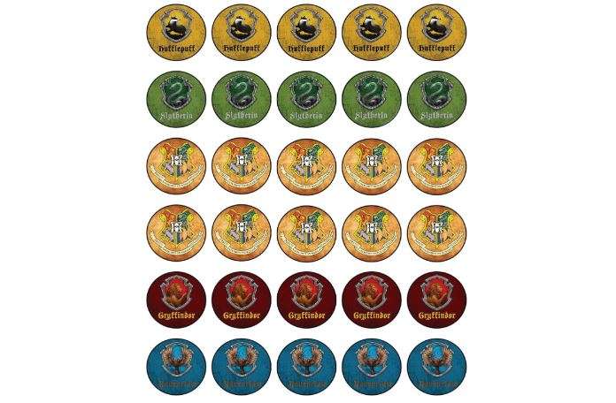 30 x Cupcake Toppers - Wizarding World Inspired Collection of Edible Cake Decorations | Uncut on Wafer Sheet
