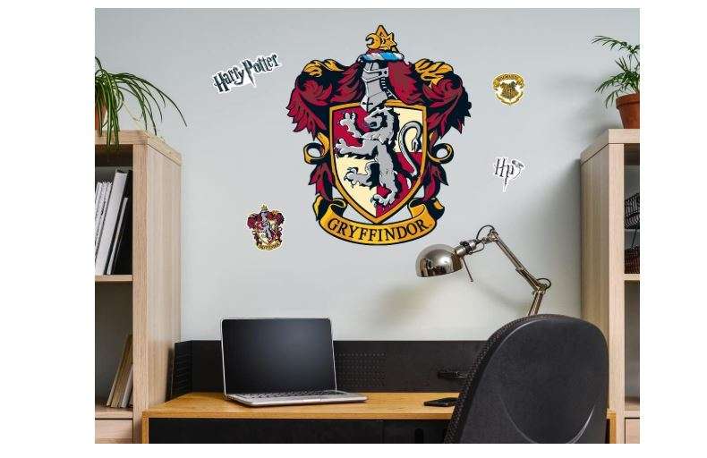 Harry Potter Gryffindor House Crest Movable Vinyl DIY Wall Art Stickers Set - Walls, Windows, Doors, Bedroom Décor 