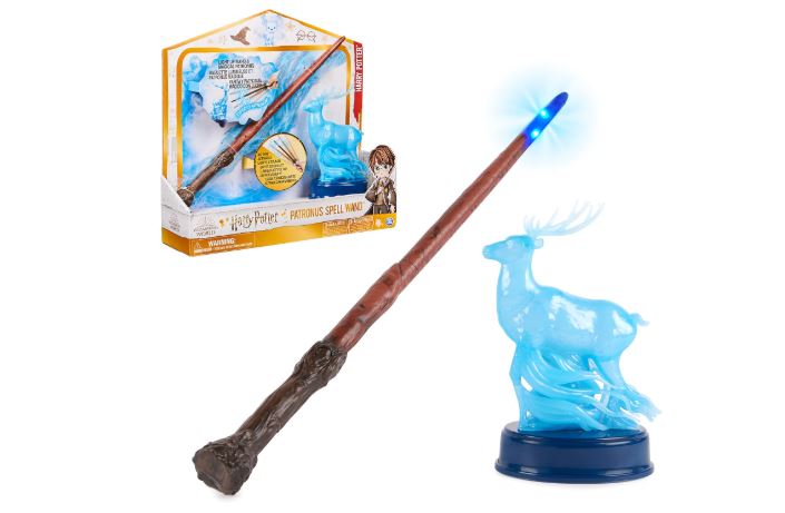 WizardingWorld Harry Potter 13" Light-Up Patronus Wand Collectible Toy + Figure, Lights & Sounds with 3 Power Levels, Gift for Girls and Boys Age 6+