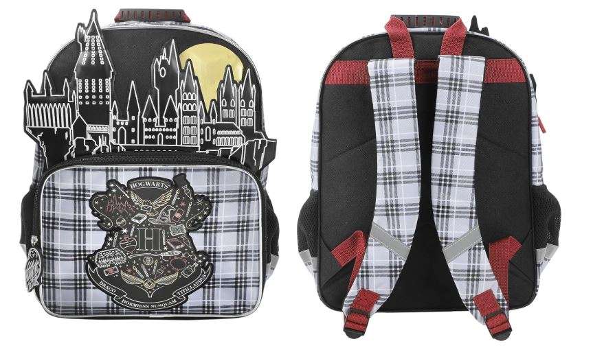 Harry Potter Hogwarts Tartan Crest 16" Kid's Backpack For School And Travel
