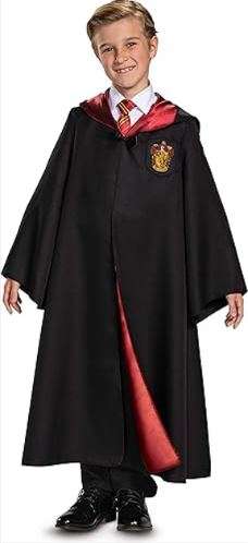 Harry Potter Robe, Official Hogwarts Wizarding World Costume Robes, Deluxe Kids Size Dress Up Accessory
