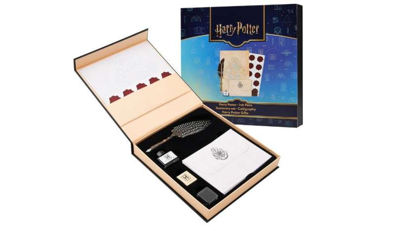Harry Potter Calligraphy Set With Feather Quill Pen Ink A5 Paper Envelopes Stamp Stickers Fun Writing Kit Gifts for Kids