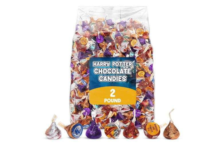 Halloween Magical Chocolate Kisses 2 lb - Individually Wrapped Wizard Theme Foil Milk & Special Dark Chocolate Candies for Trick-or-Treat, Candy...
