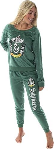 Harry Potter Juniors' Hogwart Castle House Crest Fleece Jogger Pajama Set - All 4 Houses Available
