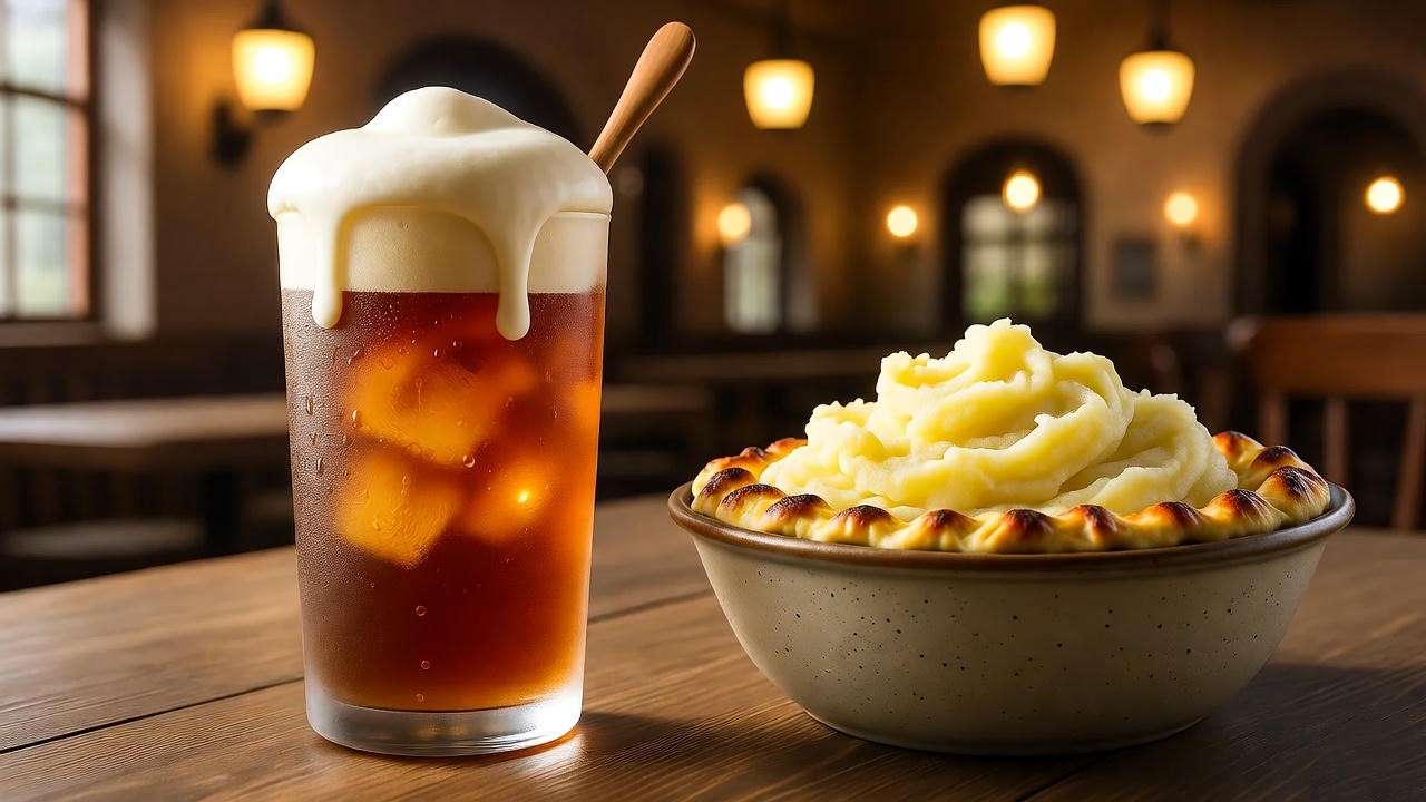 Café Hon butterbeer float, Harry Potter dining in Baltimore 2025.