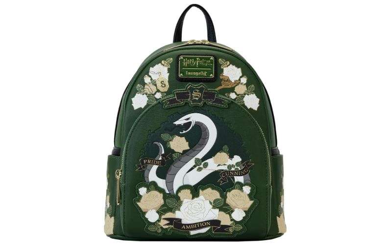 Loungefly Harry Potter Slytherin House Floral Tattoo Mini Backpack
