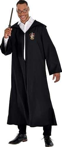 Amscan Adult Harry Potter Black Costume Robe | Wizard or Witch Cloak for Halloween or Themed Parties