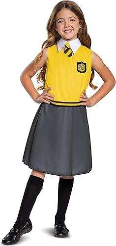 Harry Potter Dress, Official Hogwarts Wizarding World Costume Outfit, Classic Kids Size Dress with Collar and Tie 