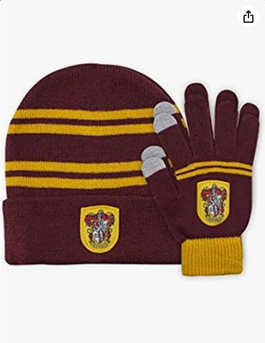 Cinereplicas Harry Potter - Beanie and Gloves Set - Kids - Gryffindor/Slytherin/Ravenclaw/Hufflepuff - Offcially licensed