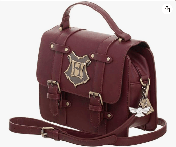 Harry Potter Hogwarts Satchel Maroon Crossbody Handbag 