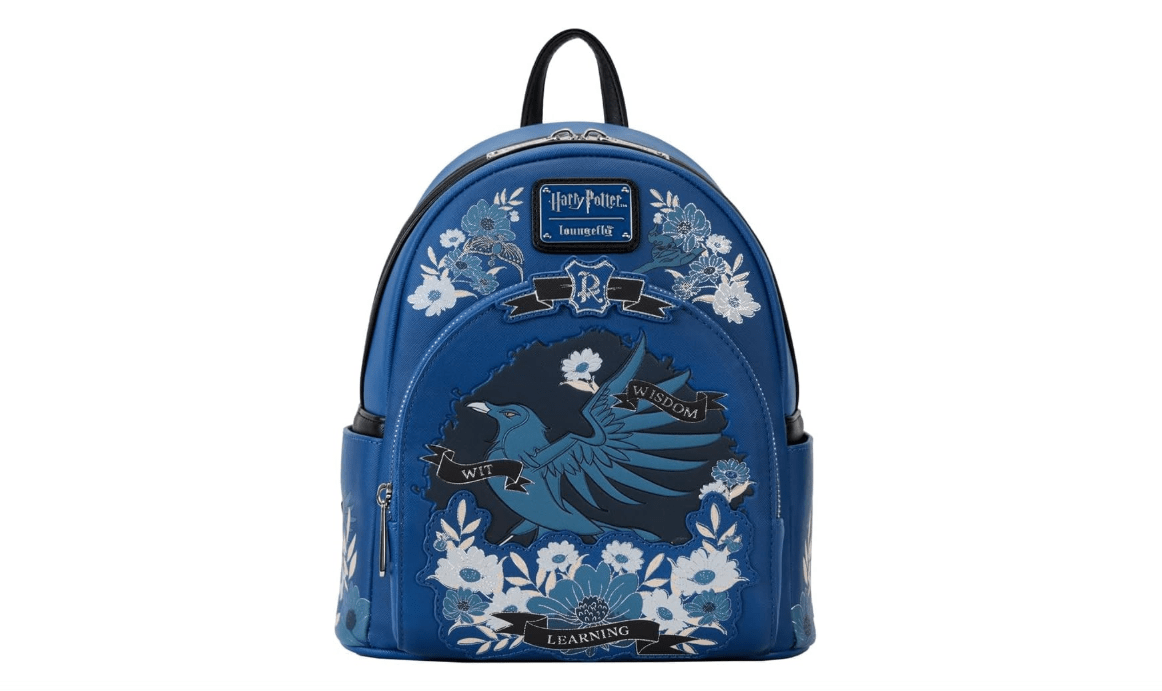 Loungefly Harry Potter Ravenclaw House Floral Tattoo Mini Backpack 