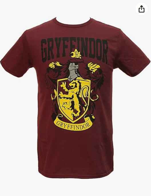 Harry Potter Gryffindor House Crest Men's T-Shirt (Medium) Maroon