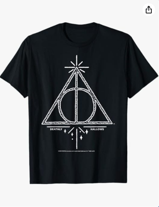 Harry Potter Deathly Hallows Symbol Line Art T-Shirt