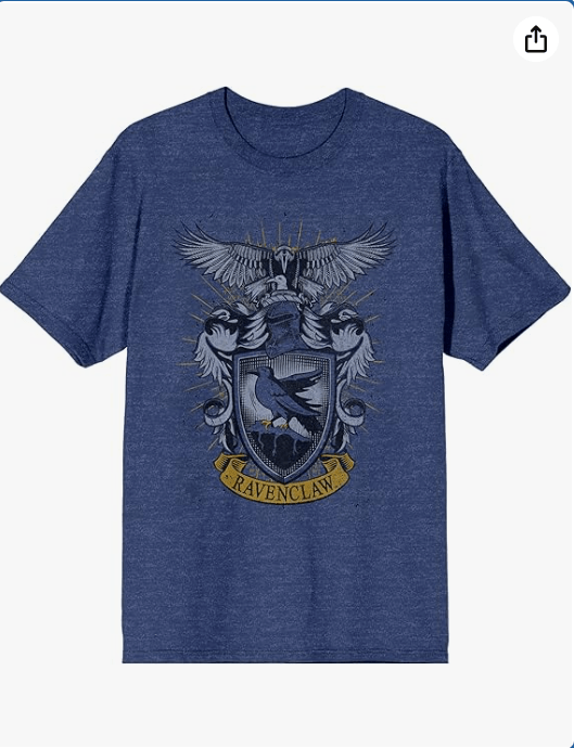 Harry Potter Hogwarts House of Ravenclaw Crest & Eagle Men's Burgundy Tee T-Shirt Shirt-XX-Large