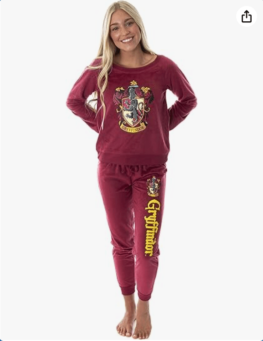 Harry Potter Juniors' Hogwart Castle House Crest Fleece Jogger Pajama Set - All 4 Houses Available