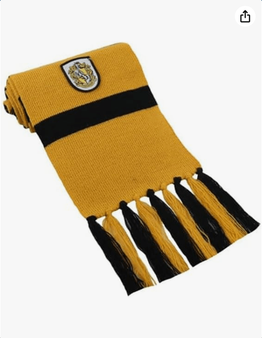 Harry Potter Scarf Hufflepuff, Black/Yellow, One Size