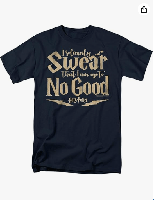 Popfunk Harry Potter Up to No Good T-Shirt & Stickers - (Large), Navy
