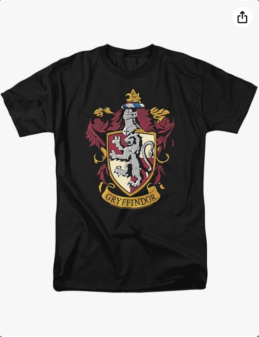 Harry Potter Gryffindor House Crest Unisex Adult T Shirt for Men and Women
