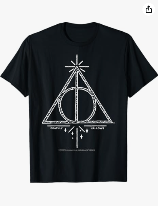 Harry Potter Deathly Hallows Symbol Line Art T-Shirt
