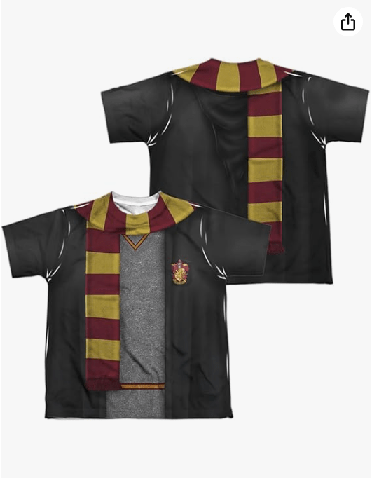 Harry Potter Hogwarts Houses Block Scarf Costume Collection 100% Polyester Youth Costume T Shirt for Boys & Girls

