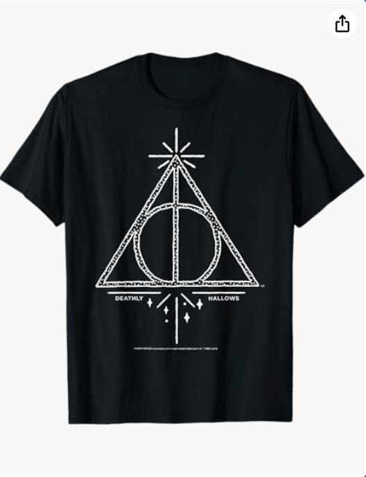 Harry Potter Deathly Hallows Symbol Line Art T-Shirt
