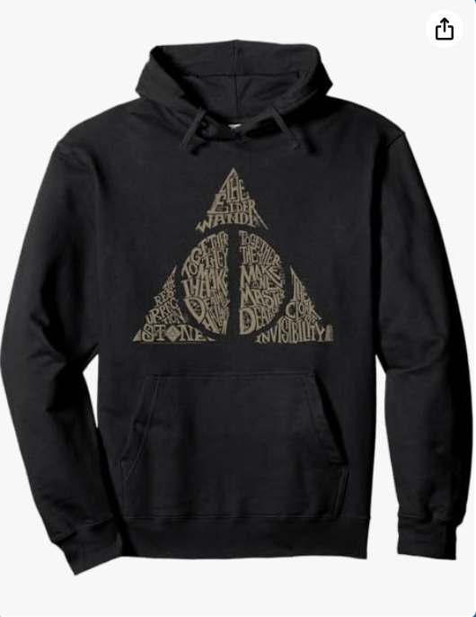 Harry Potter Deathly Hallows Typography Pullover Hoodie