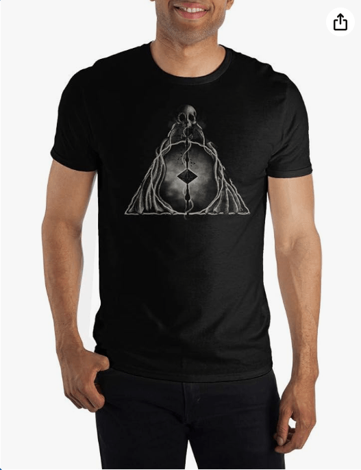 Harry Potter Deathly Hallows Graphic Men's Black Short Sleeve Tee