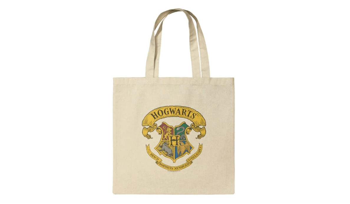 GRAPHICS & MORE Harry Potter Ilustrated Hogwart's Crest Grocery Travel Reusable Tote Bag