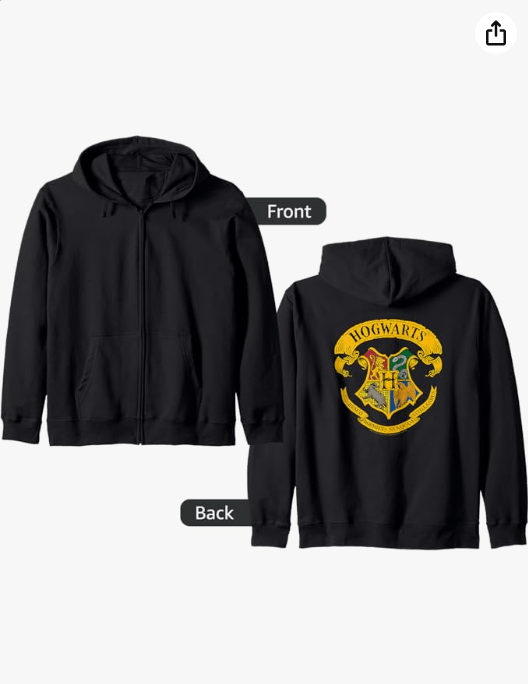 Harry Potter Hogwarts Crest Zip Hoodie