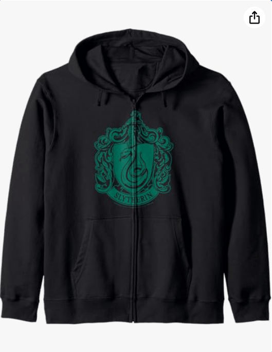 Harry Potter Slytherin Simple House Crest Zip Hoodie