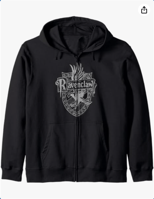 Harry Potter Ravenclaw Detailed Crest Zip Hoodie