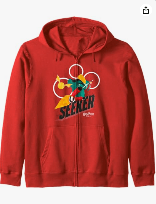 Harry Potter Quidditch Seeker Graphic Poster Zip Hoodie