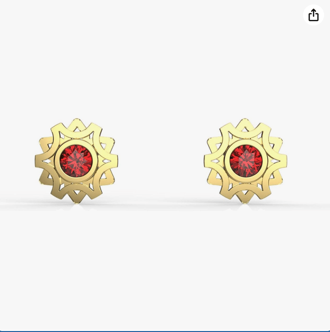 Buckler Earrings for Women in the Shape of the Sun-Made with Crystal-14k Gold and Rhodium Plated- Hypoallergenic- Elegant and Brilliant- Fashion Jewelry- Gift for Mom- Anniversary or for Yourself