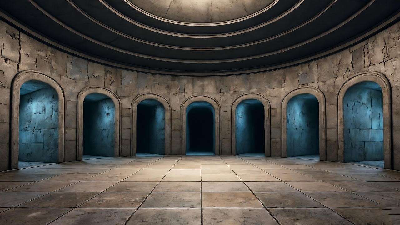 Circular room of Department of Mysteries leading to Prophecy Hall, Harry Potter.