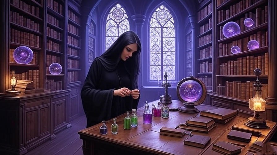 Detailed view of Hogwarts Library curated by Madam Pince, showcasing magical knowledge sections in the Harry Potter universe.

